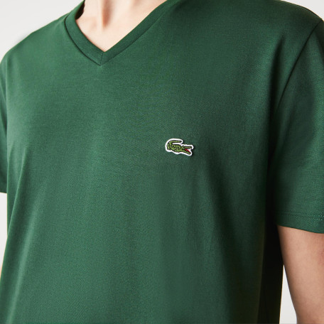 T-shirt col V en jersey de coton pima uni